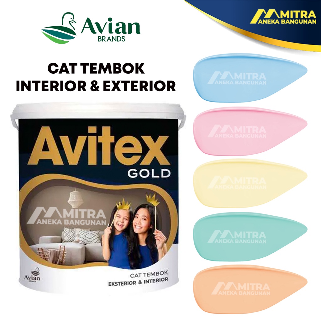 CAT TEMBOK AVITEX GOLD 5 KG / AVIAN EKSTERIOR DAN INTERIOR / BIRU PINK TOSCA OREN