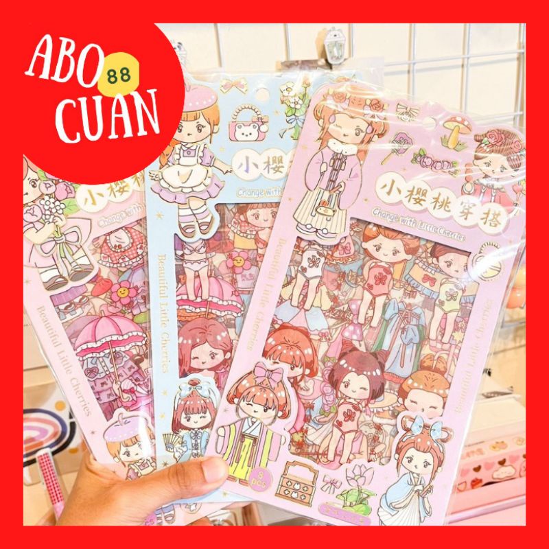 

[COD] DIY Stiker Bening CYF Motif Kartun Korea Cewe Lucu Anti Air