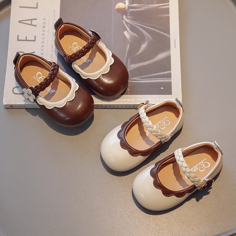 A758 NEW Sepatu flat bayi dan anak perempuan motif renda kepang