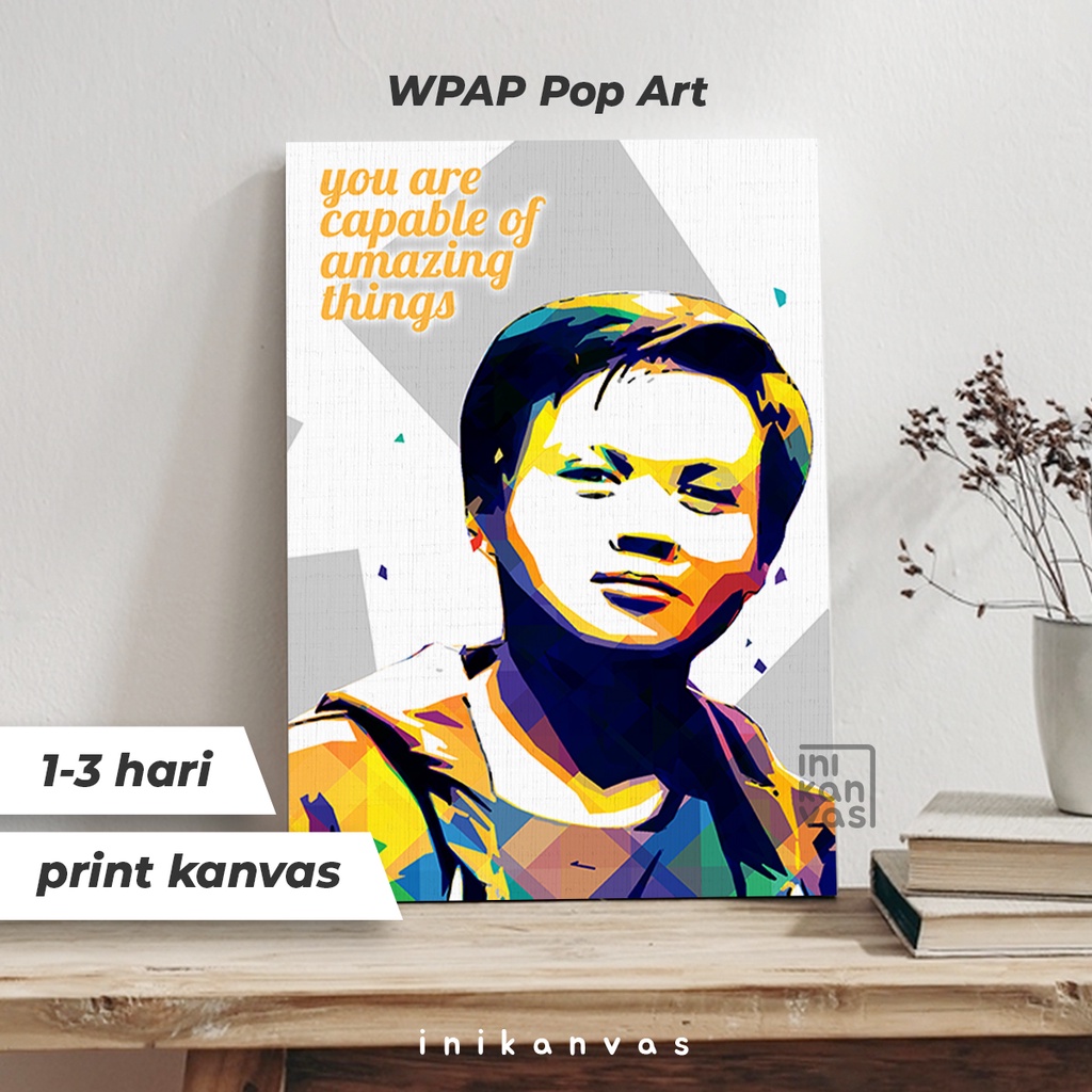 WPAP POP ART KANVAS 30 x 40cm lukis gambar foto wajah - kado anniversary