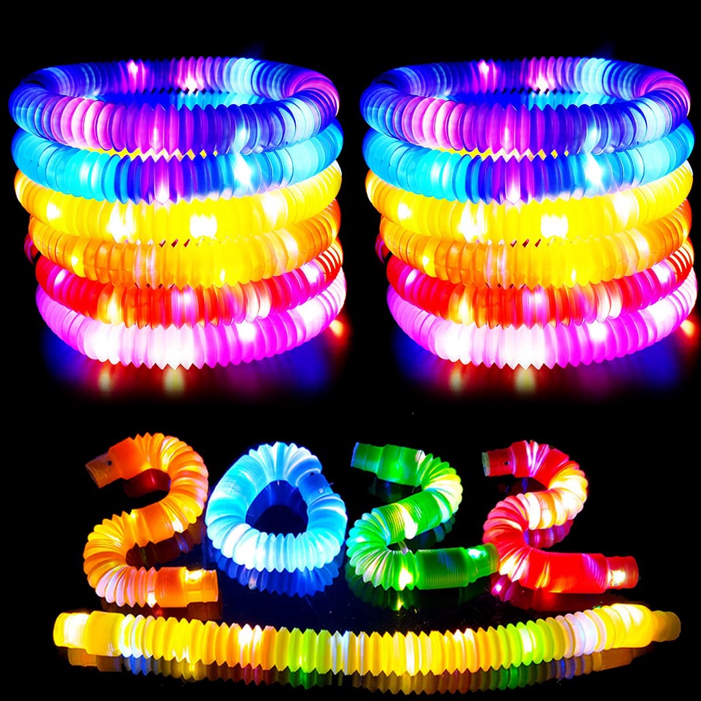 [COD] Light Up Pop Tubes Pipes Lampu Stick Pipa Selang Fidget Toy Led - WARNA RANDOM