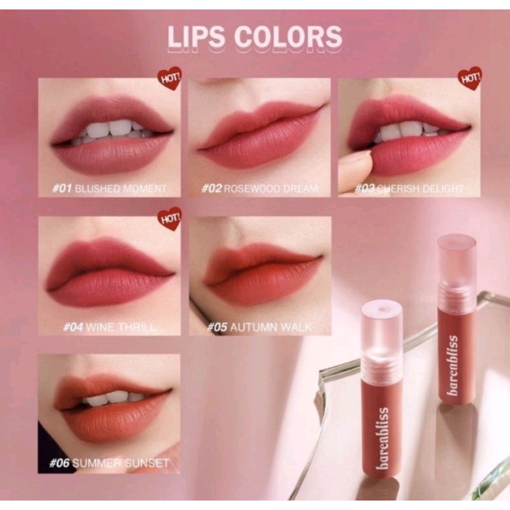 BARENBLISS LIP VELVET KOREA LIP CREAM / LIPSTICK BARENBLISS CHERRY