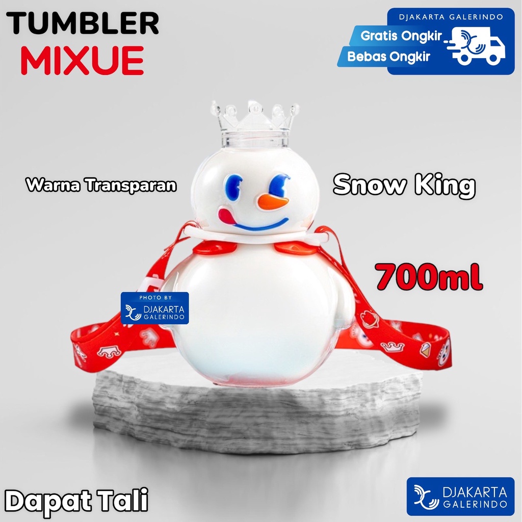 Tumbler Botol Minum Mixue Snow King free tali 700ml