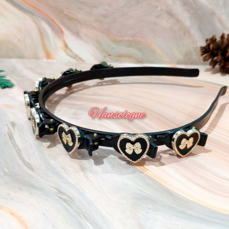 bando jepit kepang rambut mutiara 2in1 havalans