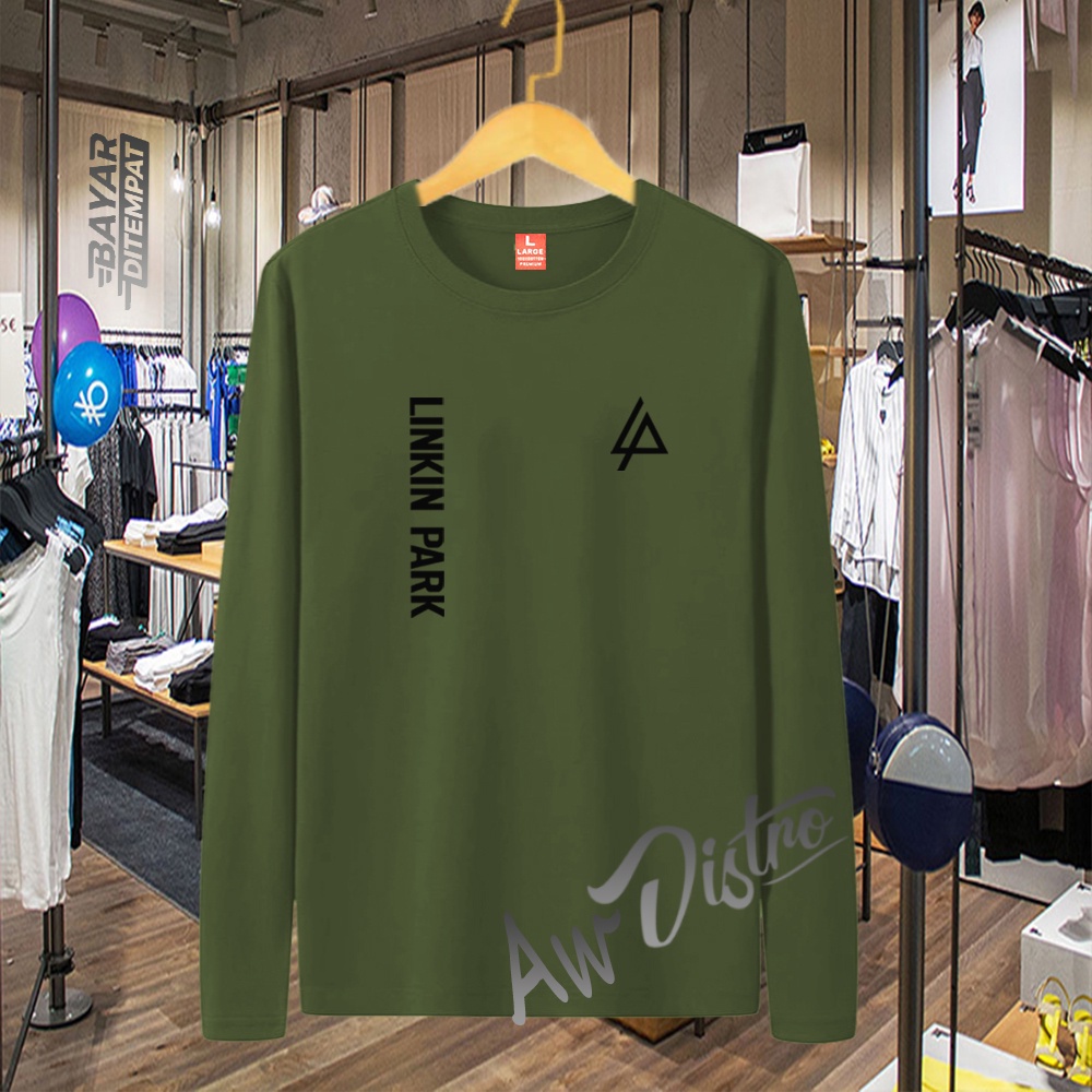COD Baju Kaos Distro LP KIRKA Teks Hitam Premium Quality Lengan Panjang Kaos Tulisan Kaos Kata-Kata Kaos Sablon Big Size