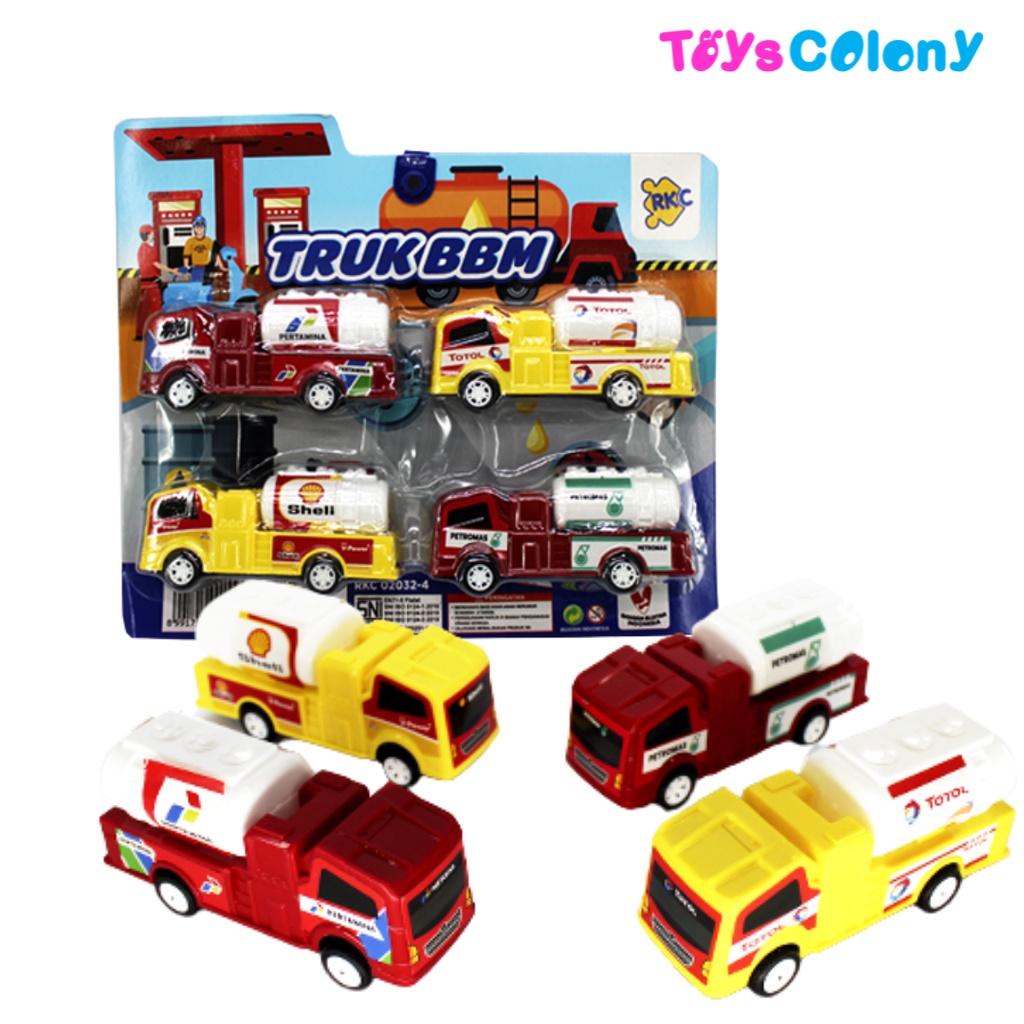 Mobil Truk Damkar/Konstruksi/Tangki/Ekspedisi Mini Mainan Anak Isi 4