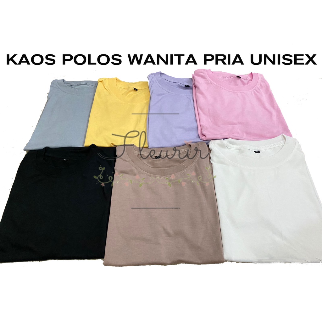 FLEURIR - KAOS POLOS WANITA PRIA REMAJA DEWASA UNISEX TSHIRT JUMBO