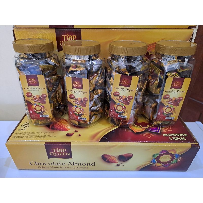 

COKLAT ALMOND 1BOX ISI 4TOPLES