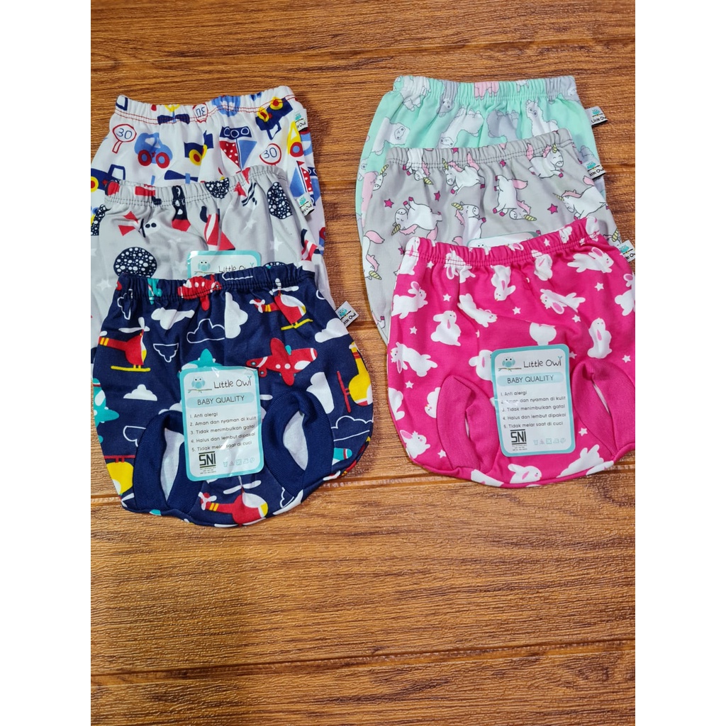 ISI 3 PCS LITTLE OWL Celana Pop Bayi SNI/ CELANA KACAMATA BAYI