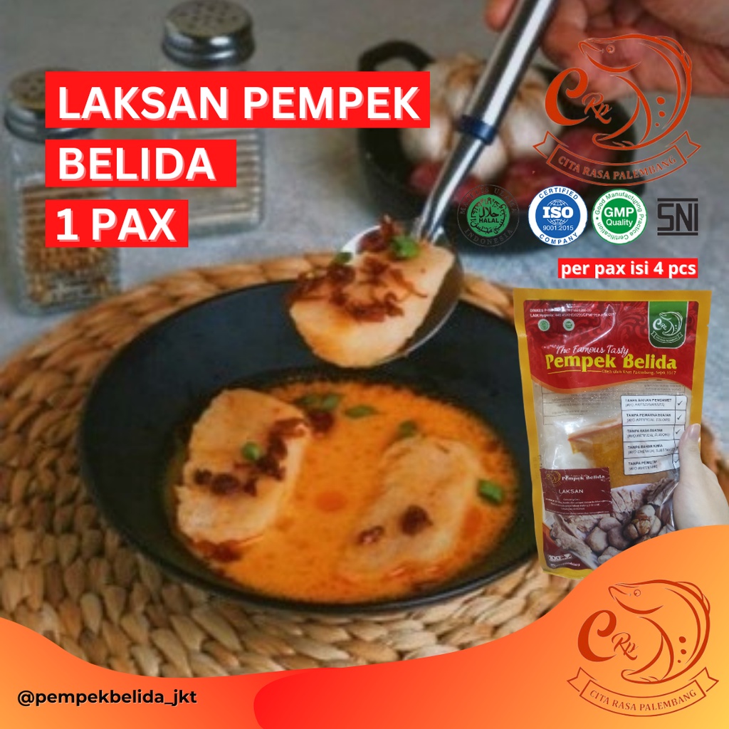 

Laksan Pempek Belida CRP Isi 4 PCS Laksan + Umak Kuah | Cemilan Frozen Food Keluarga Ikan Belida Asli Palembang | Oleh-oleh Palembang