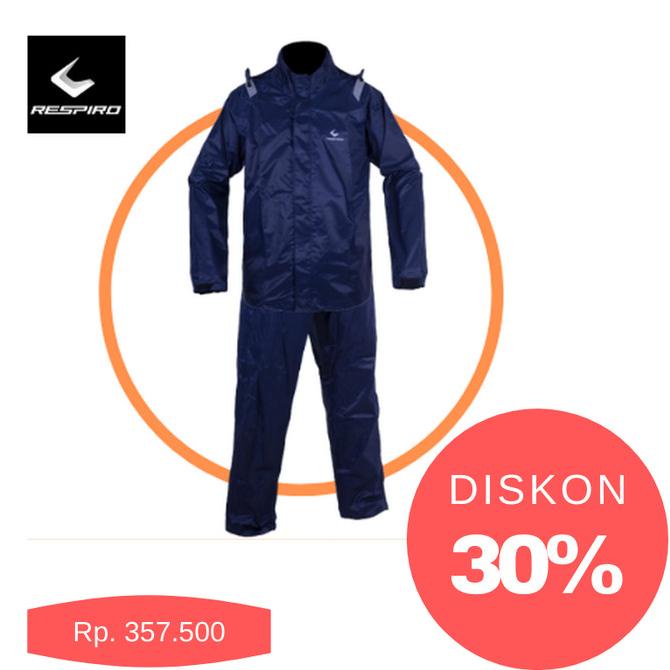 :>:>:>:>] Respiro The Challenger R2 Navy Jaket Motor Rainsuit Jas Hujan + Celana