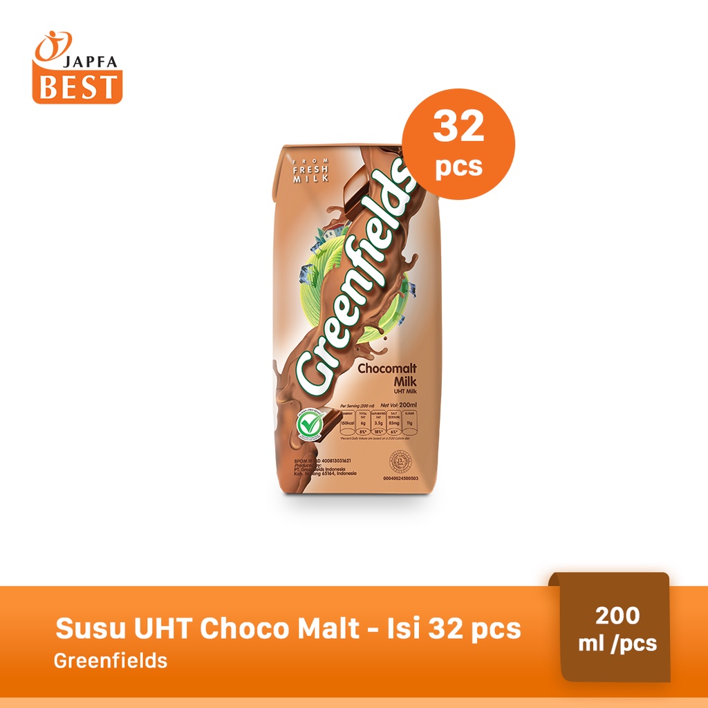 Susu Greenfields UHT Choco Malt 200 ml - Isi 32 pcs