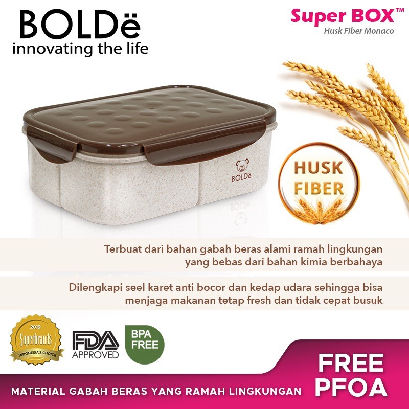 BOLDe Super Box Husk Fiber Monaco / Bolde Kotak Makan Lunch Box Premium