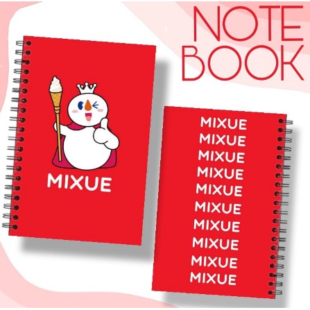 DHIOSHOPI - Notebook CUSTOM MIXUE MASKOT MIXUE LOGO Spiral Notebook A6