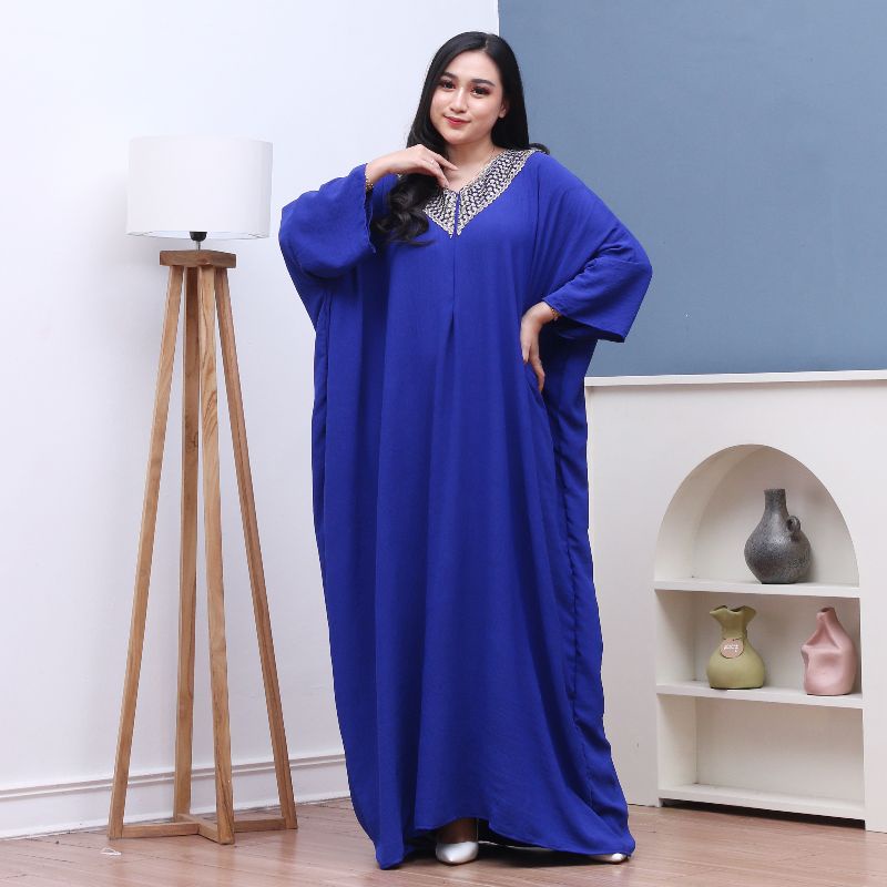 GAMIS KAFTAN TERBARU JUMBO 2023 KAIN CRINKLE