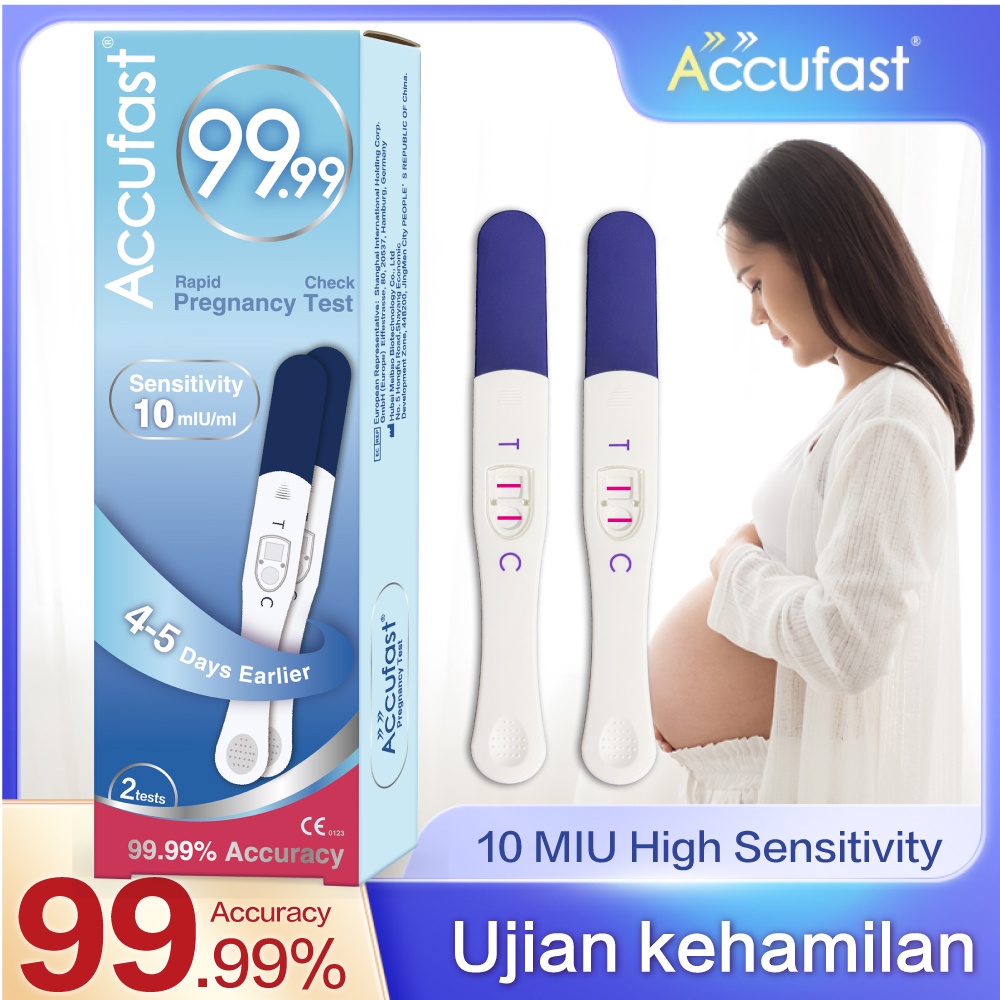 4 Ujian ACCUFAST Satu langkah HCG hamil Rapid Test Kit 10 Miu Sensitivity Tinggi 99,99% Ketepatan