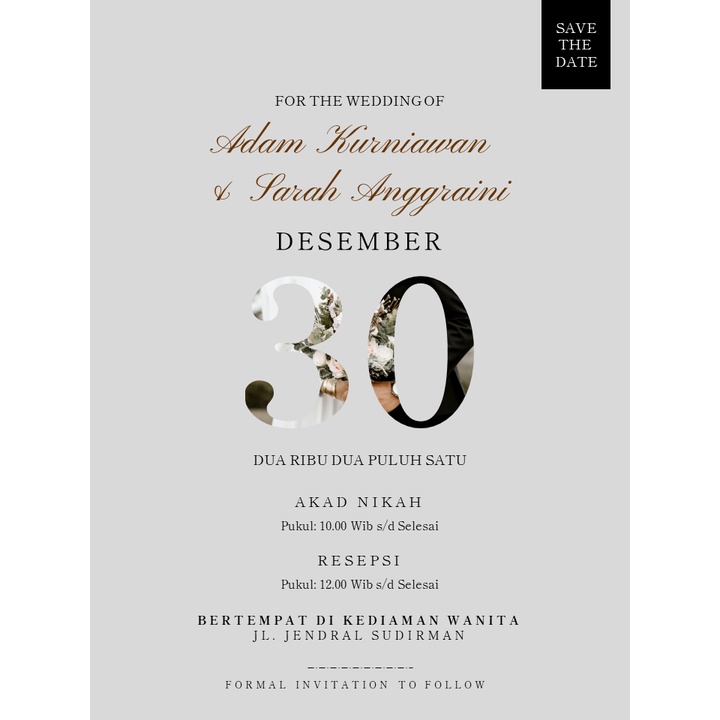 UNDANGAN PERNIKAHAN DIGITAL BENTUK JPG /GAMBAR UNDANGAN DIGITAL AESTETIC