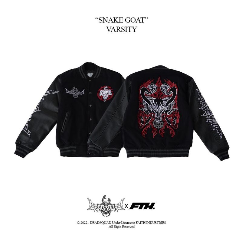 JACKET VARSITY DEADSQUAD FTH x Deadsquad "Snake Goat" Varsity Jacket