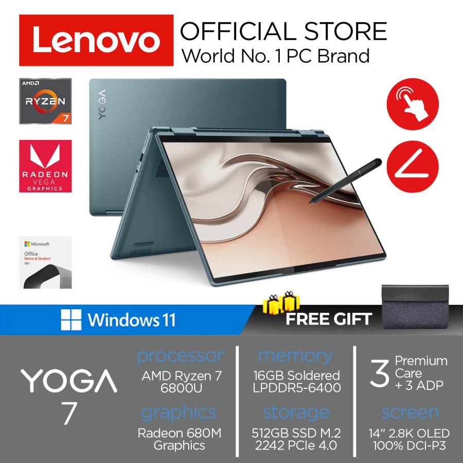 Lenovo Yoga 7 14ARB7 2IN1 Touch | R7 6800U 16GB 512ssd RADEON 680M