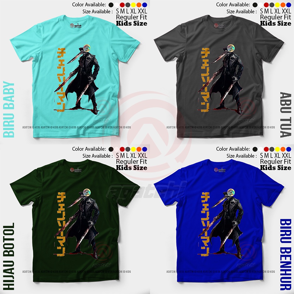 Baju Kaos Atasan Anak Laki-Laki Anime Chainsaw Man - Katana Man