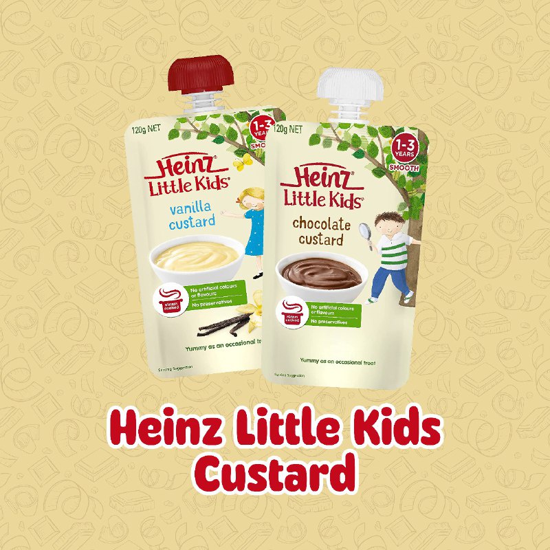 Heinz Little Kids Custard Pouch 1-3 Years 120g / Bubur Mpasi Bayi