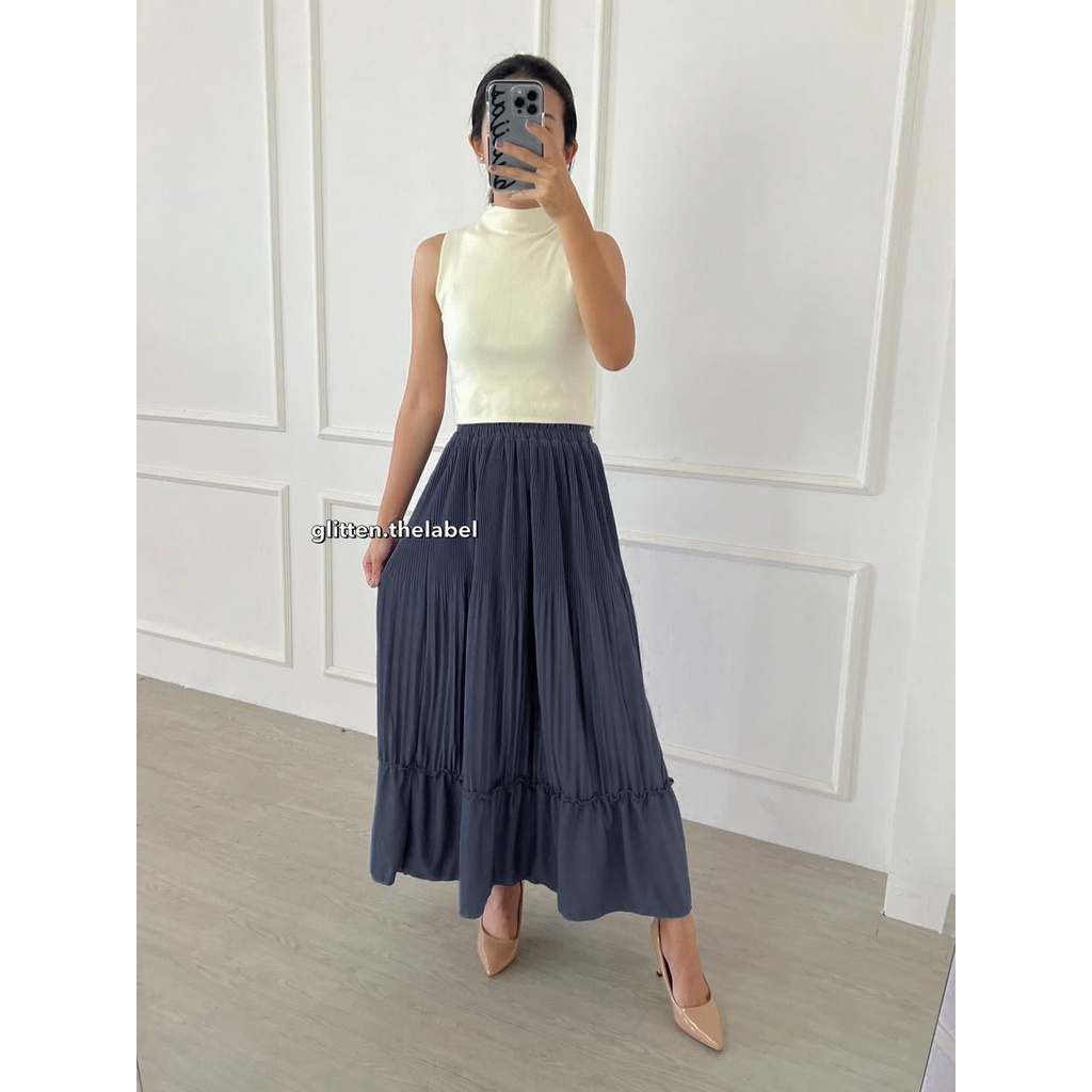 Rok Plisket Lidi Cabang / Rok Plisket Duyung  / Rok Plisket Mayung Cabang Premium / Rok Plisket Susun / Pleated Skirt (020)