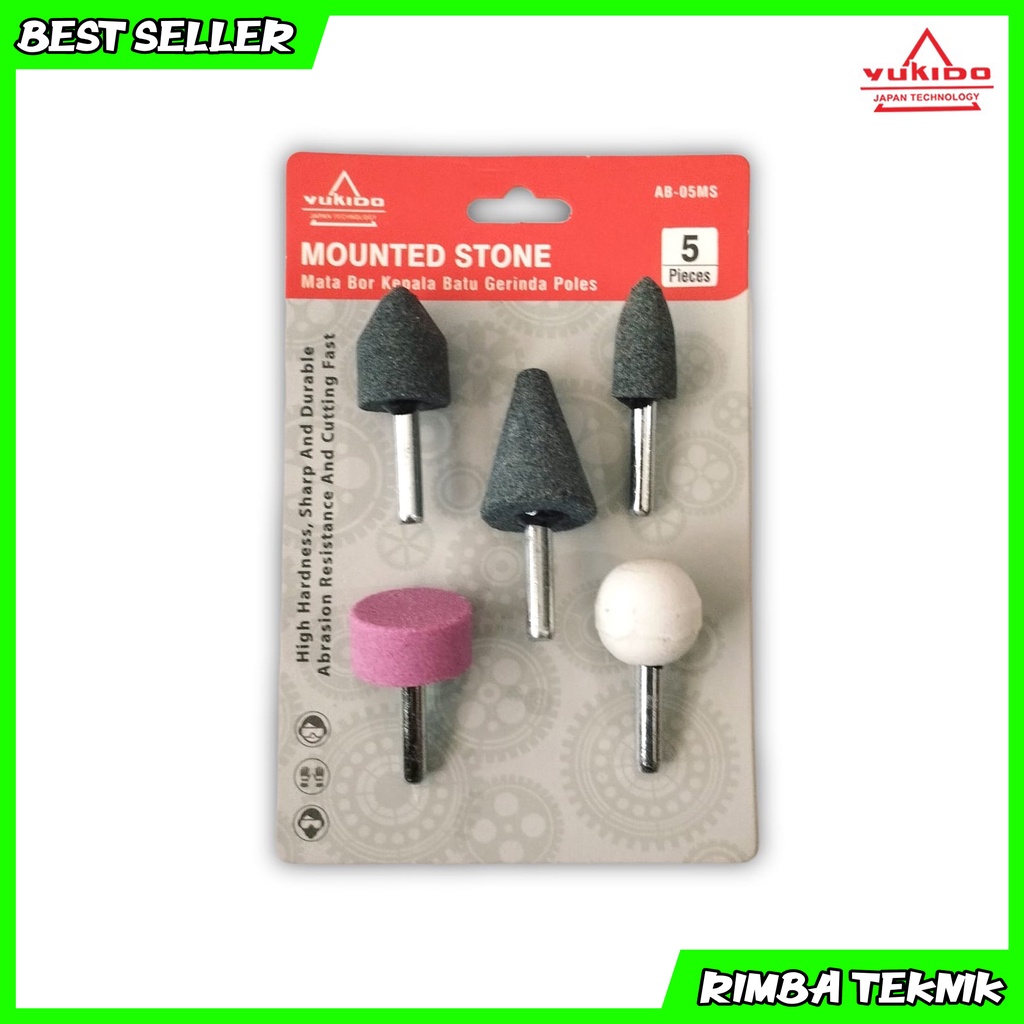 SET MATA BOR BATU ASAH Mata Tuner Batu / Batu Poles / Batu Osco Gerinda YUKIDO 5 Pcs