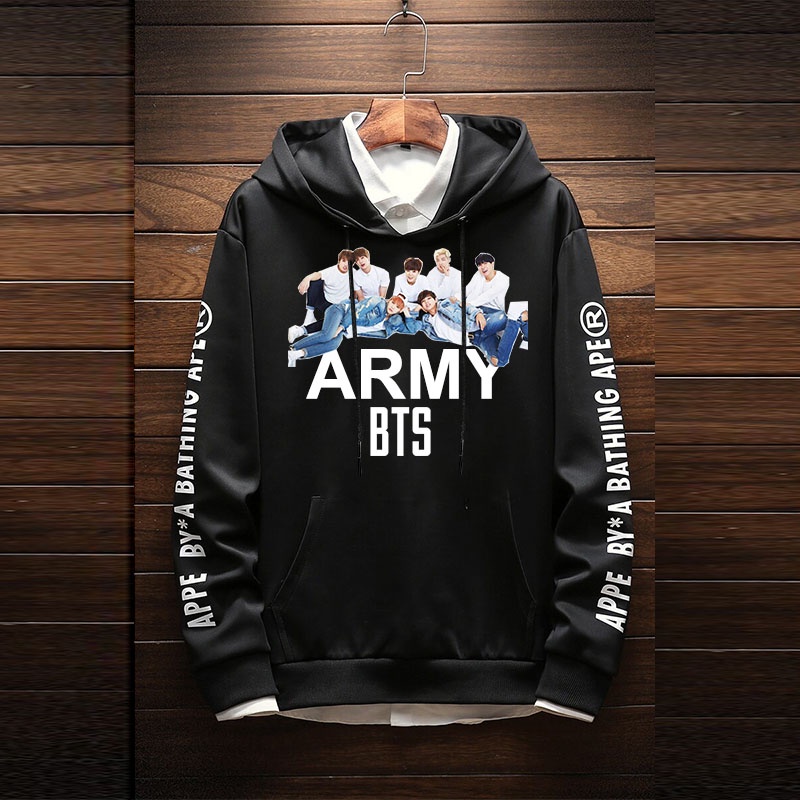 Lilipop.id Sweater Pria Wanita BTS army Hoodie Jumper Outwear