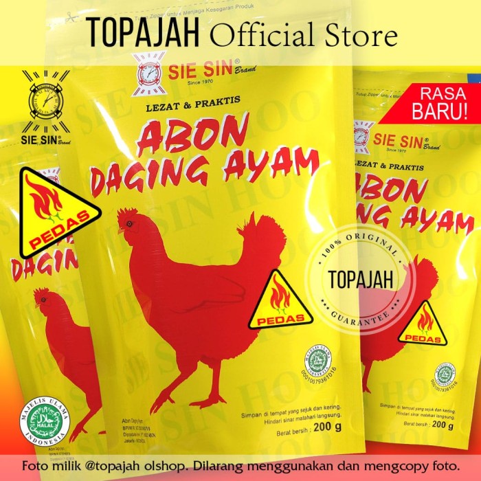 

[Ready - Stock] Abon ayam spesial “SIE SIN” 250gr HALAL - Pedas