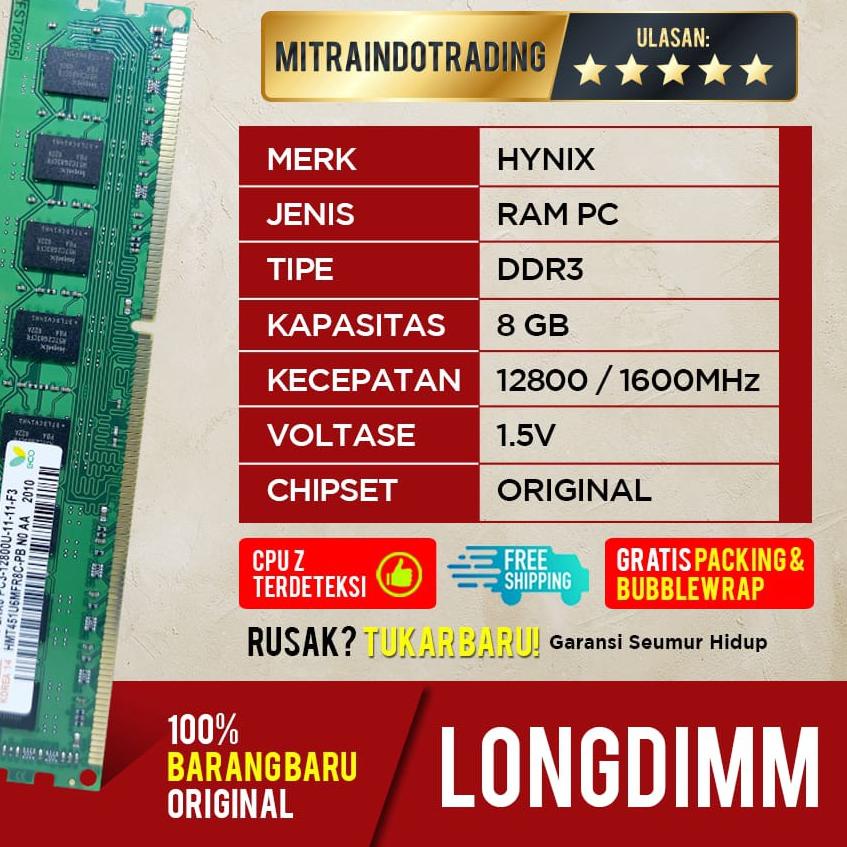 ➯ RAM HYNIX LONGDIMM DDR3 8GB PC ➪