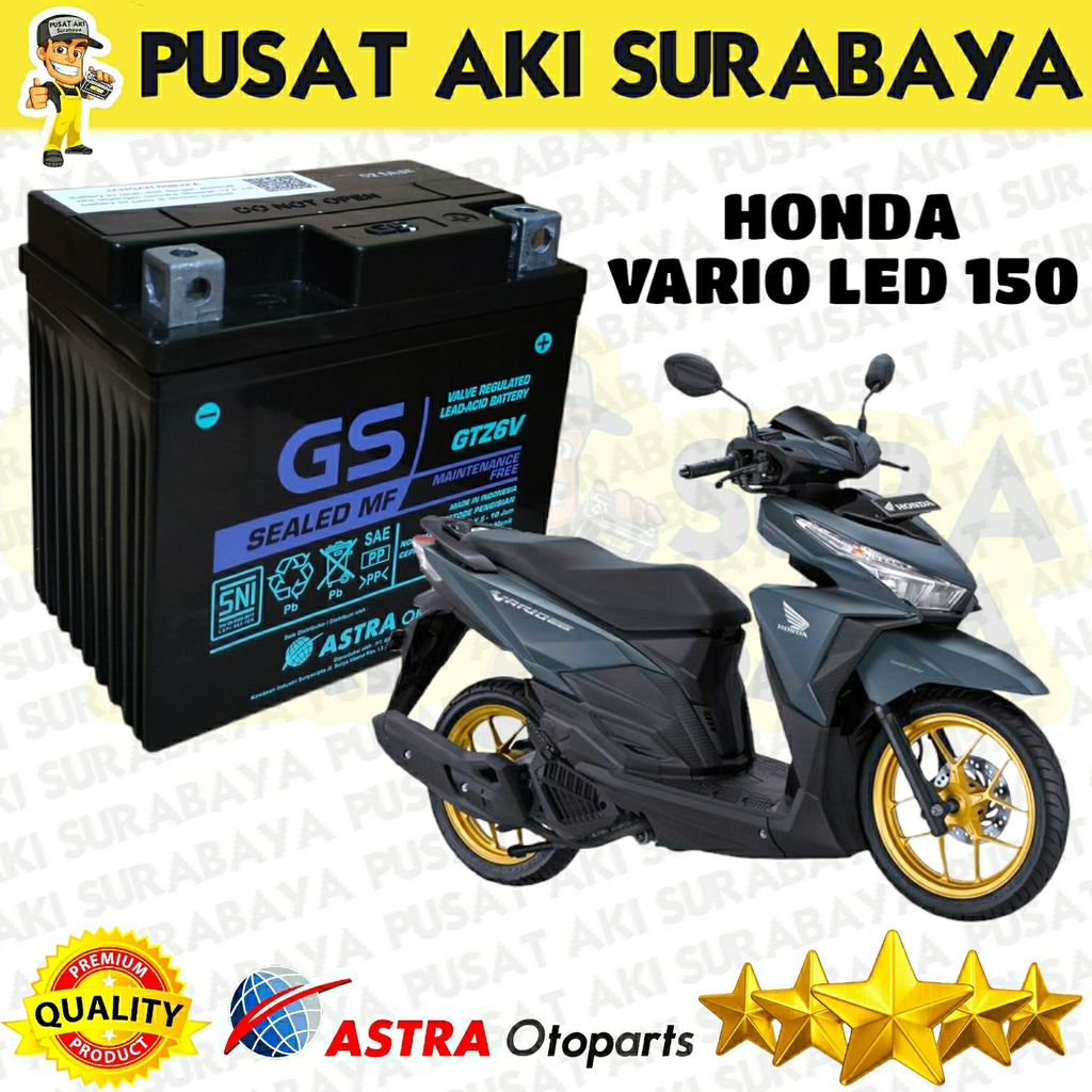 AKI KERING ORIGINAL GS ASTRA GTZ6V SEPEDA MOTOR HONDA VARIO LED 150 SCOOPY SATRIA FU 150 MTZ6S YTZ6V GTZ7S