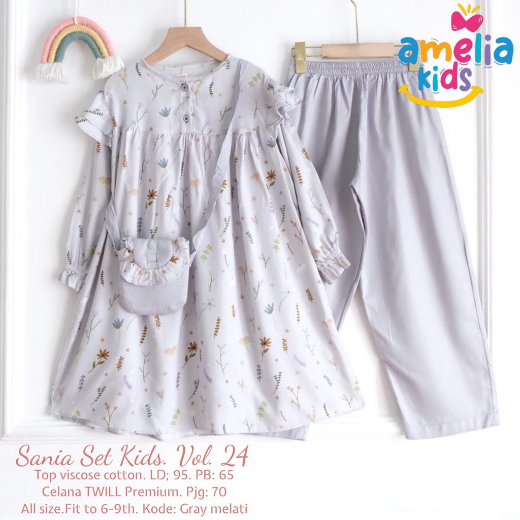 SANIA SET KIDS VOL.24 ORIGINAL BY AMELIA SETELAN BAJU ANAK USIA 5-10 TAHUN ONE SET KIDS KATUN RAYON 
