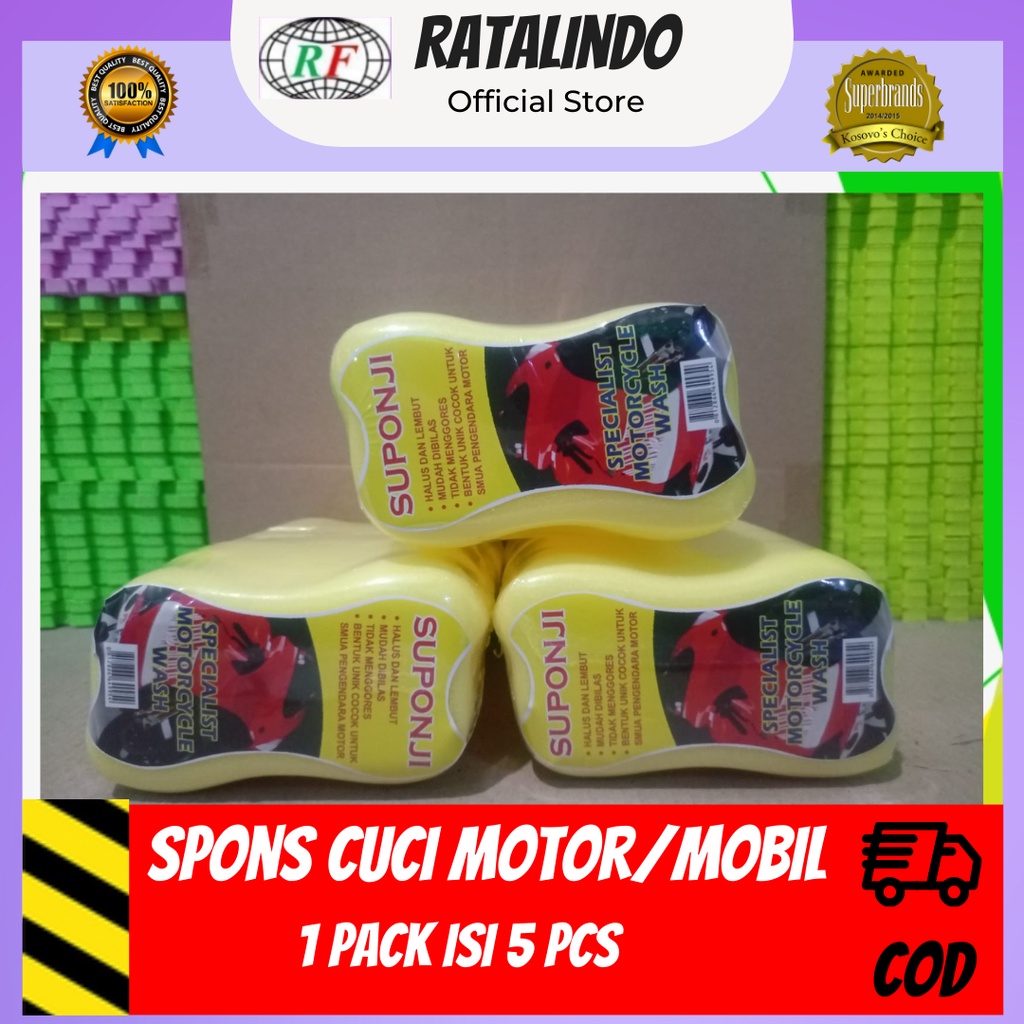 Spons Busa Cuci Motor mobil Busa Cuci Motor 4cm x 9cm x 15cm 1 pack isi 5 pcs