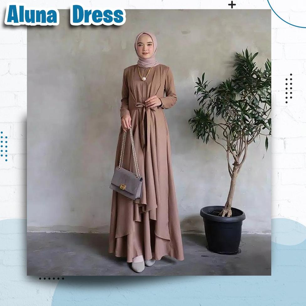 READY Gamis Rempel Moscrepe Premium Fashion Wanita Muslim Elegan Kekinian Baju Gamis Jubah Casual Ga