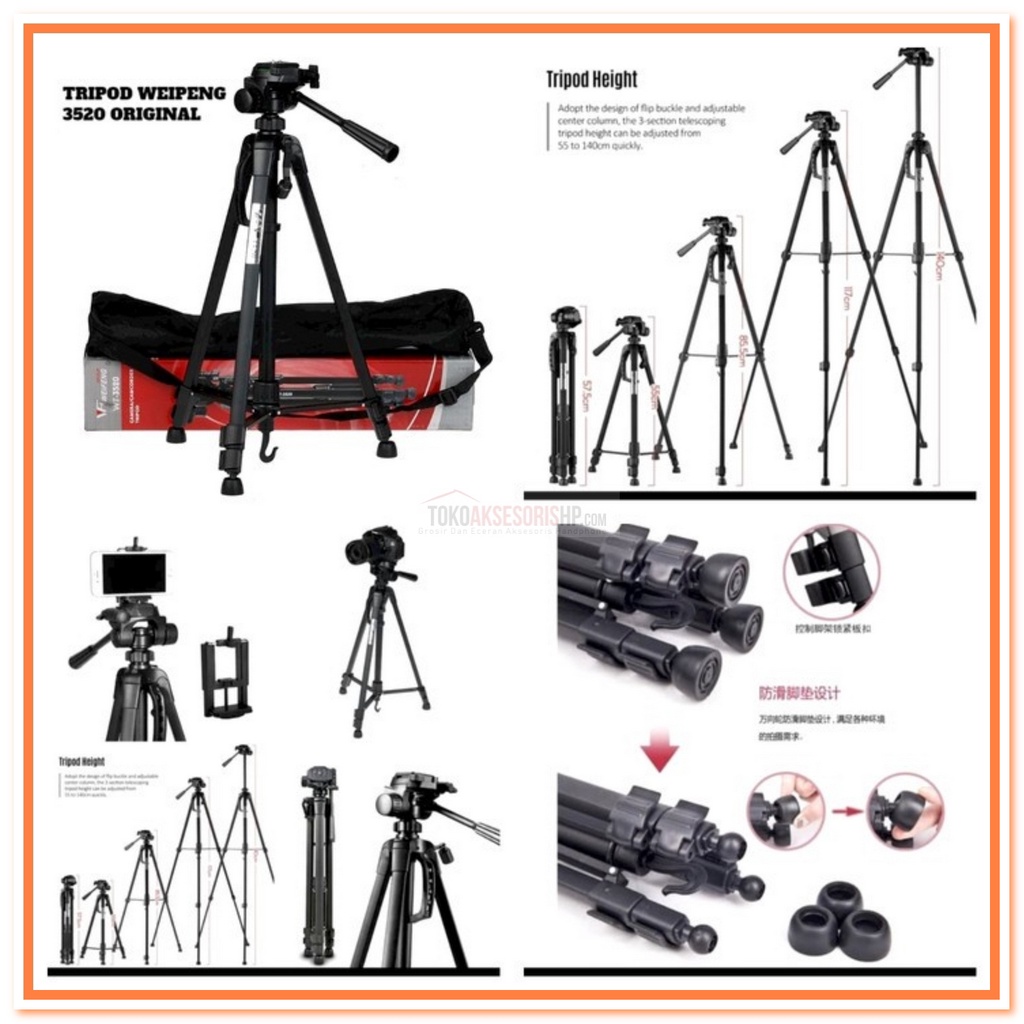 Tripod HK 168 / Tripod HK 188 / Tripod WEIFENG 3520 / Tripod 3110 / Tripod 3120 Tripod HP Camera RB1