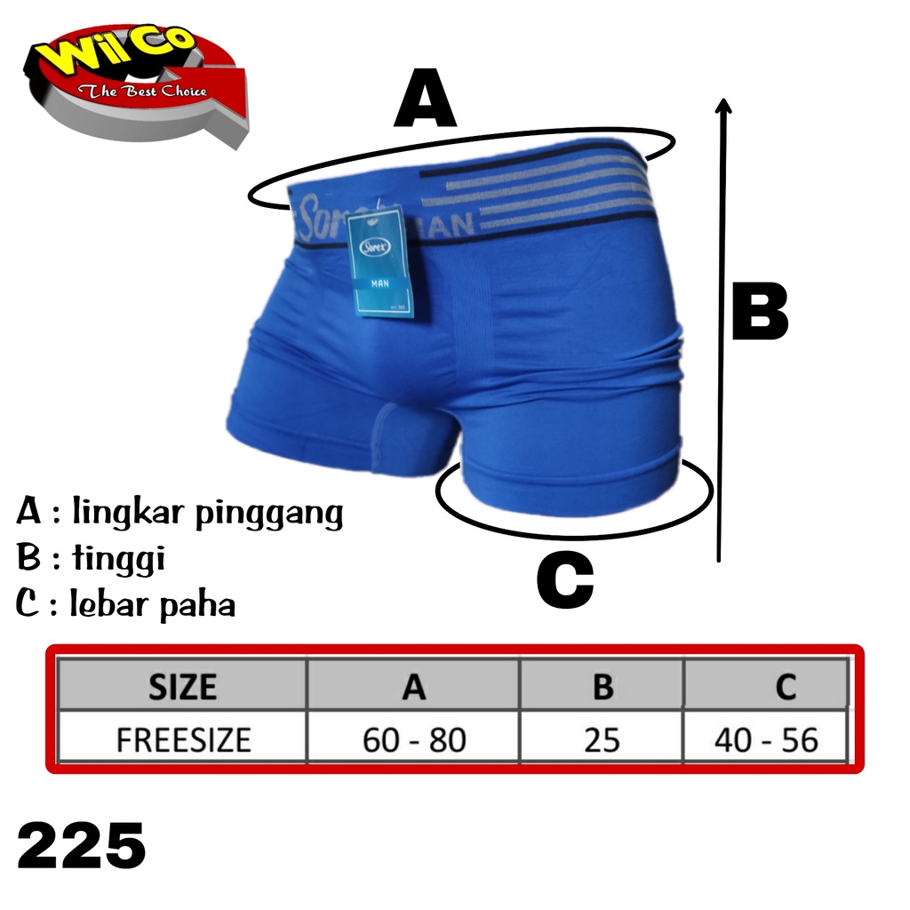 K225S - (DIJUAL PER 6 Pcs) CELANA DALAM BOXER PRIA SOREX IMPORT ALL SIZE