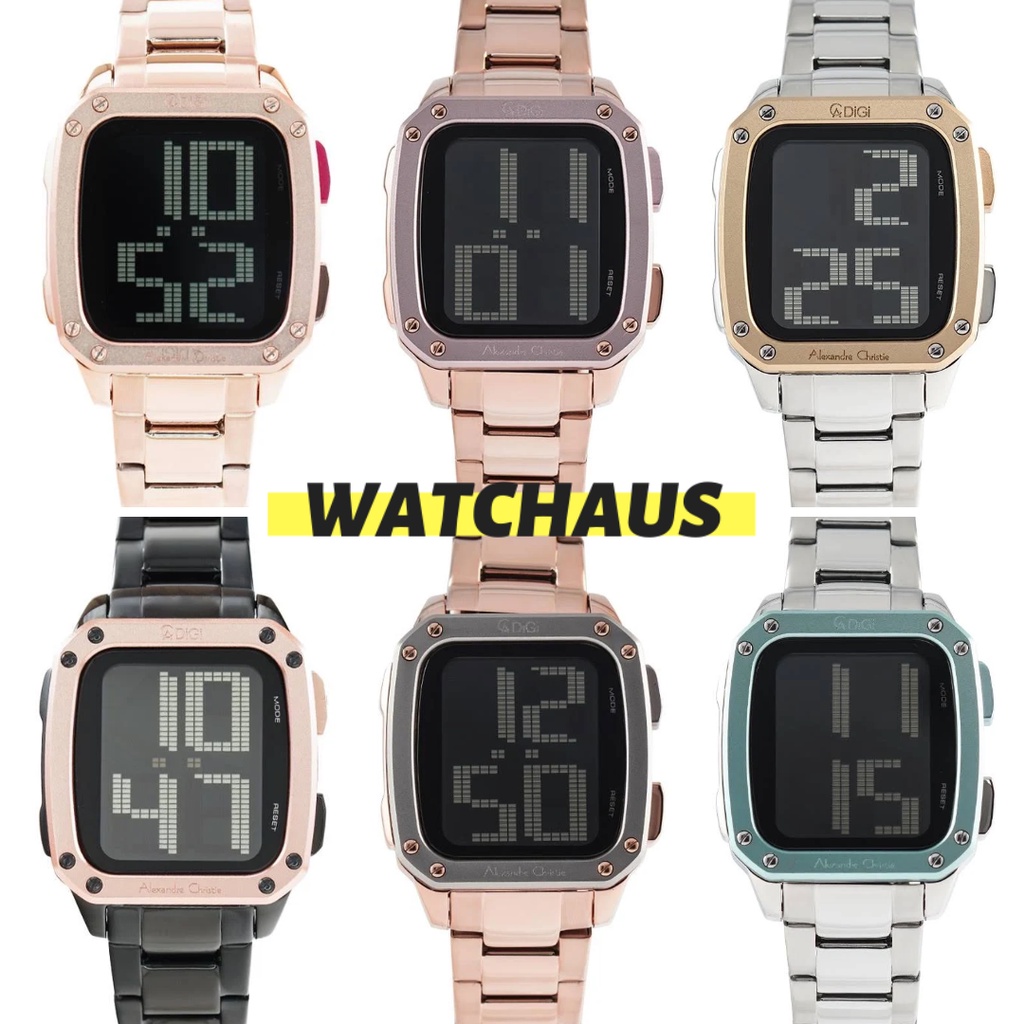 JAM TANGAN WANITA ALEXANDRE CHRISTIE AC9353 AC 9353 LHB DIGITAL STAINLESS STRAP