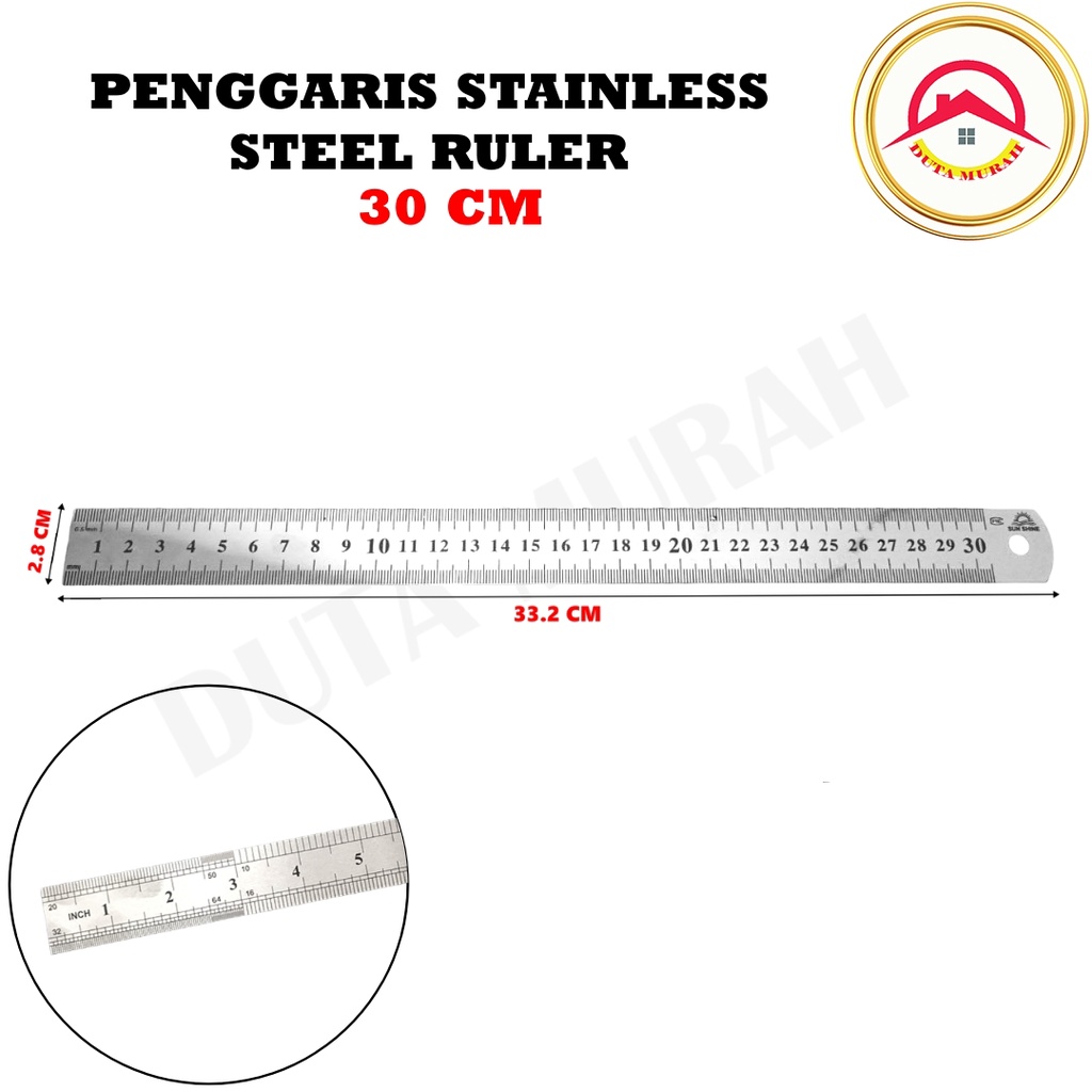 Penggaris Stainless 30 CM Penggaris Tukang