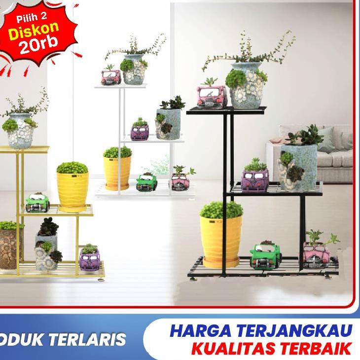 ♔ Goland Rak 3 Tingkat Rak Tanaman Rak Multifungsi Standing Planter ♡