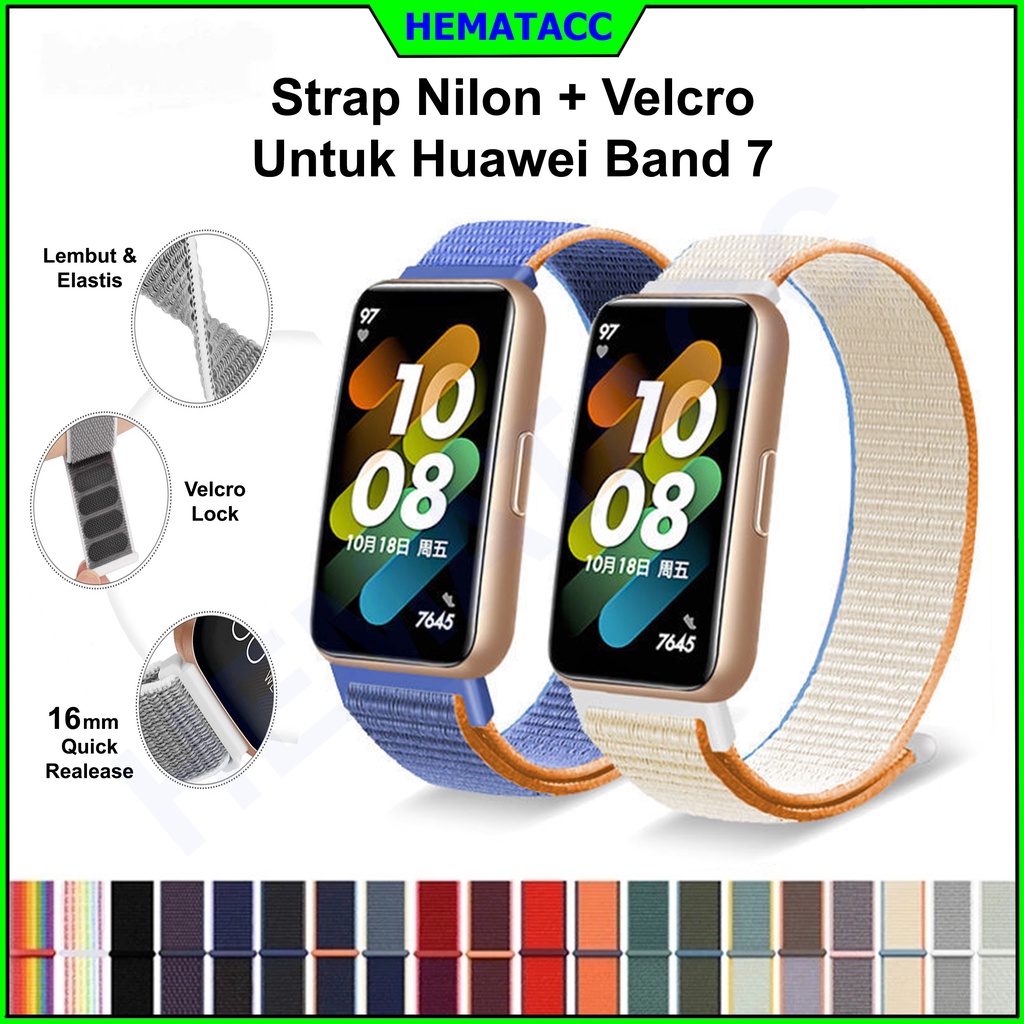 Strap Huawei Band 7 Nylon Tali Jam 16mm Nilon Quick Release Hematacc