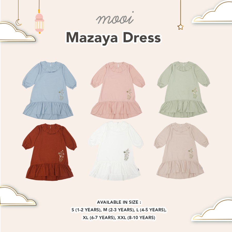 Mooi MAZAYA DRESS Raya Collection / Dress Anak Perempuan Raya Collection