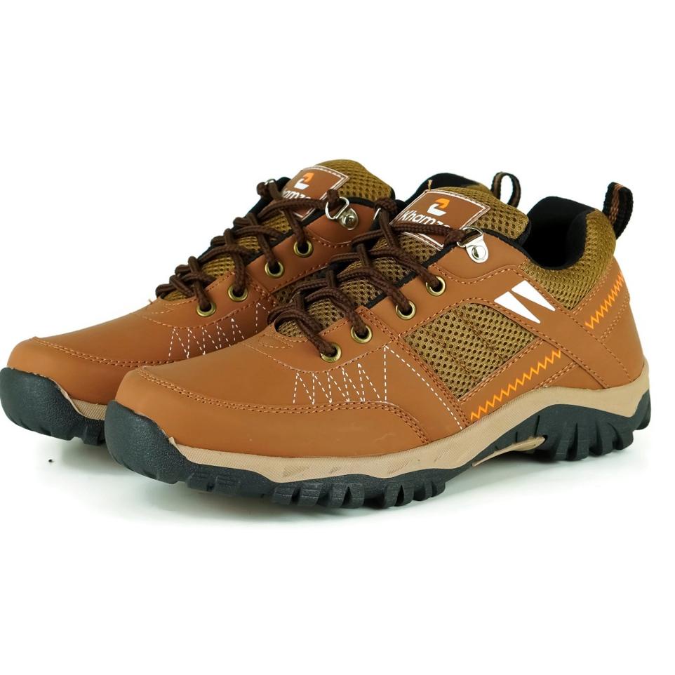 MURAH Khamzo Sepatu Sneakers Kulit Pria D04 Kasual Original Import Outdoor Hiking