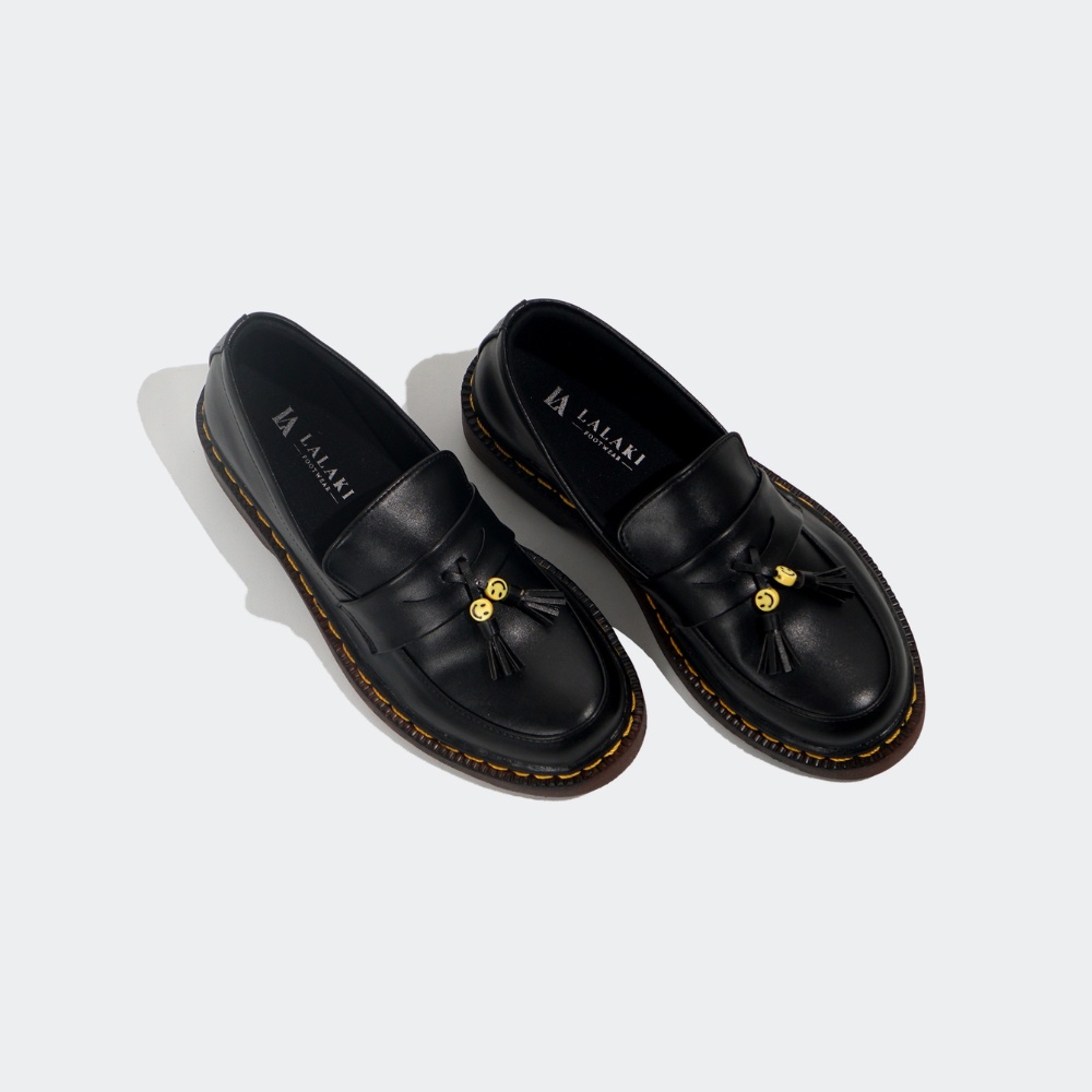 Xcloud x LALAKI Sepatu Formal SlipOn Docmart Casual Pria SALVA Black