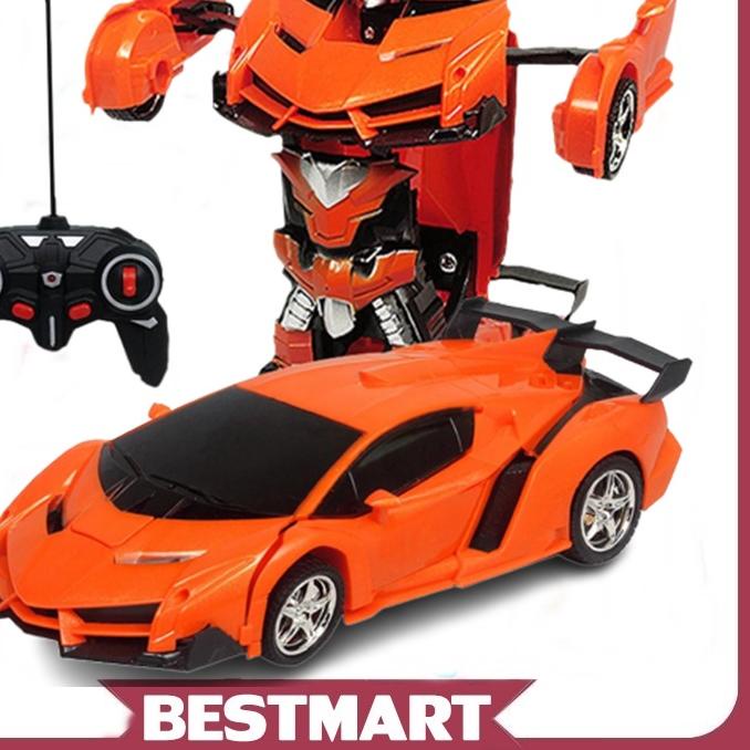➬ RC TRANSFORMER 1: 18 MOBIL REMOT JADI ROBOT / MOBIL RC JEEP MINI ֍