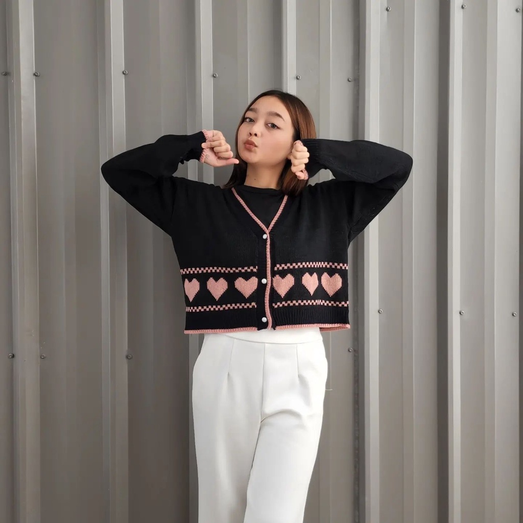 [CYC | COD] Outwear Lova Crop Outer | Rajut Cardigan Wanita Trendy Murah