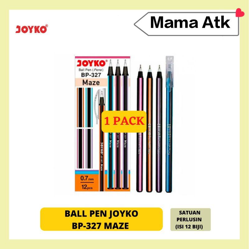 

PROMO MURAH 1 PAK isi 12 pcs / bulpen joyko maze / pelna ulir / bulpen lilin / tinta hitam murah