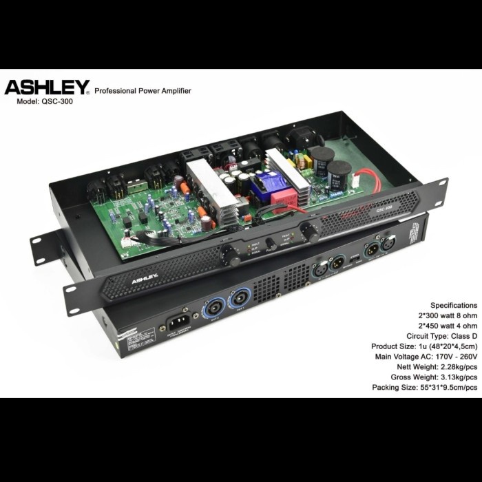 Power Amplifier Ashley Qsc300 Qsc 300 Garansi Original
