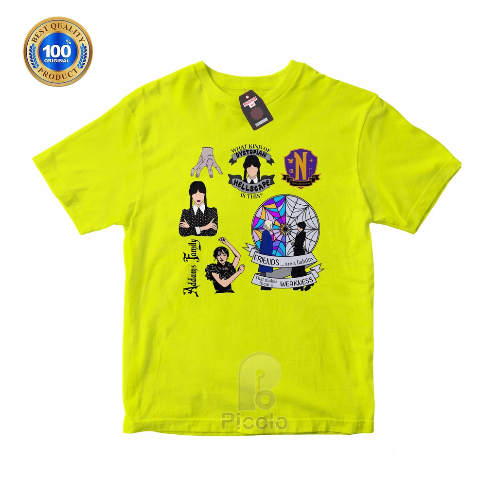 (FREE NAMA) BAJU KAOS ATASAN ANAK MOTIF WEDNESDAY ADAMS FAMILY Bahan COTTUN