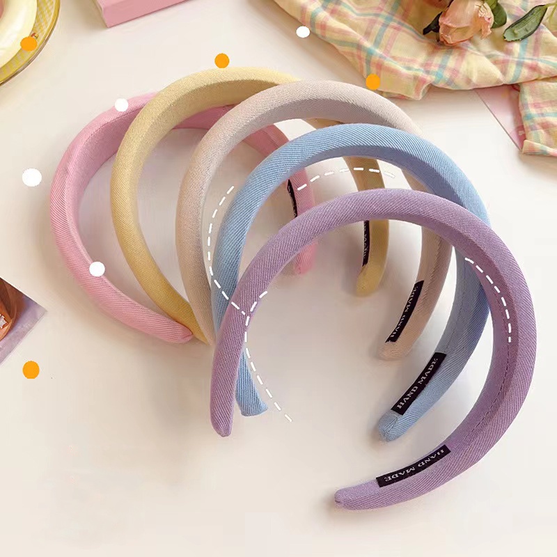 Bando Kain Tebal Wanita Korea Headband Cloud Polos Lebar Empuk - Bandana Nagita Lembut