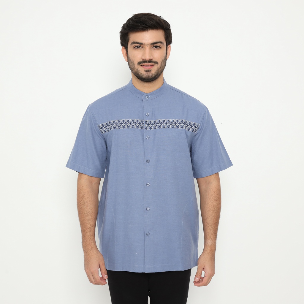 AMK Baju Koko Lengan Pendek KK Akshaya S/s Medium Blue